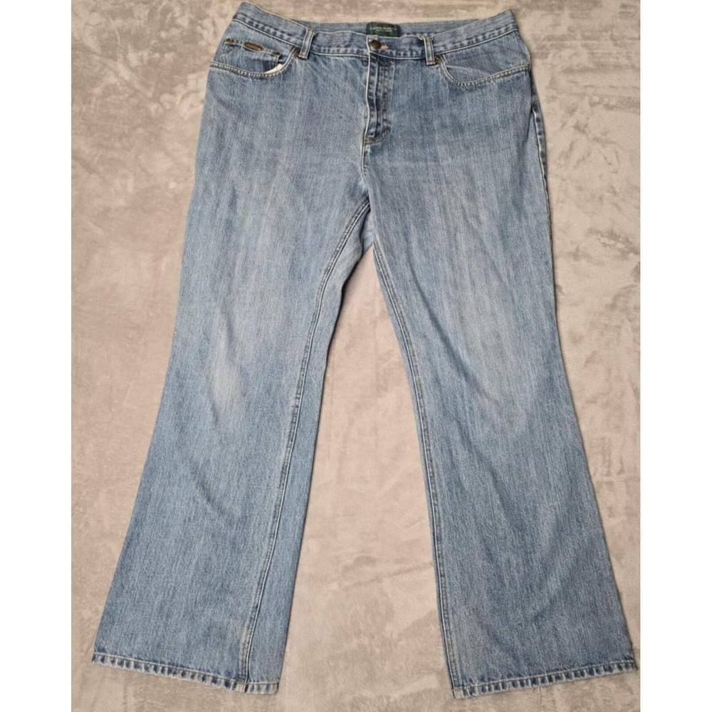 Lauren Jeans Ralph Lauren‎ Womens 16 Blue Relaxed Bootcut Light Stonewash